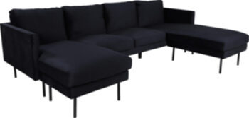 Zoom corner sofa with black velvet cover 262 cm