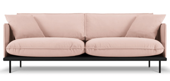4 seater design sofa "Auguste" with velvet cover - pink