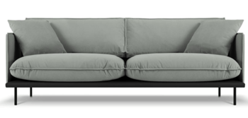 4 seater design sofa "Auguste" with velvet cover - gray