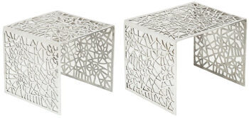 Set of 2 side table "Abstract" - silver