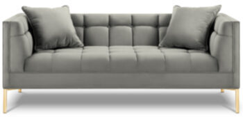 2-Sitzer Designsofa „Karoo“ Samt - Light Grey
