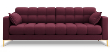 3 seater design sofa "Mamaia textured fabric" Burgundy red