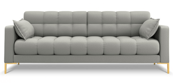 4 seater design sofa "Mamaia textured fabric" light gray