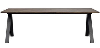 Large solid wood table "Carradale V" 220-320 x 100 cm - dark brown oak