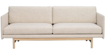 3-Sitzer Design-Sofa „Hammond“ mit abnehmbaren Bezügen - Beige/Eiche hell