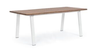 Rectangular solid wood outdoor table "Oslo" 200 x 100 cm - White