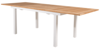 Extendable garden table "Panama White" with teak 160-240 x 90 cm