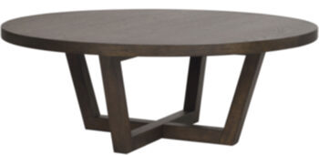 Large "Boxford" coffee table Ø 110 cm, dark brown oak