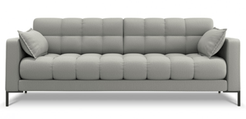3 seater design sofa "Mamaia textured fabric" light gray