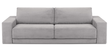 canapé design 4 places "Donatella" avec fonction sommeil et revêtement en velours côtelé - Gris clair