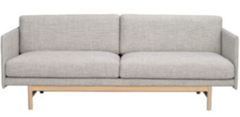 3 seater design sofa "Hammond" with removable covers - gray / light oak