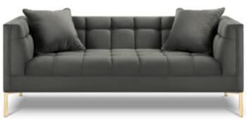 2-Sitzer Designsofa „Karoo“ Samt - Dark Grey