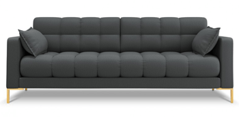 4 seater design sofa "Mamaia textured fabric" dark gray