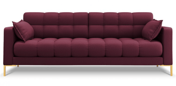 4 seater design sofa "Mamaia textured fabric" Burgundy red
