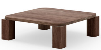 Designer solid wood coffee table "Atlas* smoked oak - 82 x 82 cm