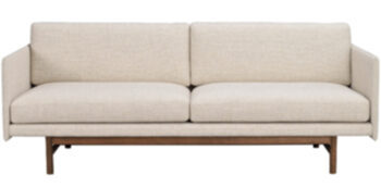 3-Sitzer Design-Sofa „Hammond“ mit abnehmbaren Bezügen - Beige/Eiche Braun