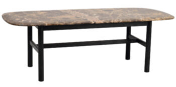 High quality marble coffee table "Hammond" 135 x 62 cm - Black Oak / Emperador Marble