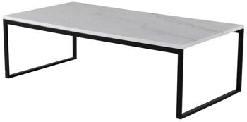 Coffee table "Estelle White" with marble top 120 x 60 cm