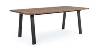 Rectangular solid wood outdoor table "Oslo" 200 x 100 cm - Black