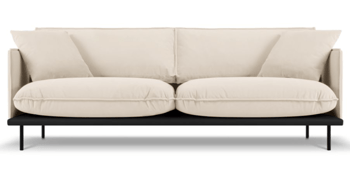 4 seater design sofa "Auguste" with velvet cover - Beige