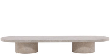Large oval design coffee table "Bianca" 190 x 60 cm