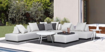 Design 5-seater garden lounge set "Piper" w. cushions- Sand