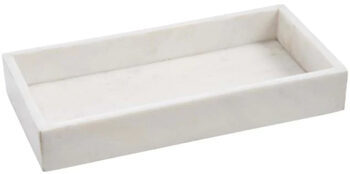 Elegant, rectangular marble tray, white