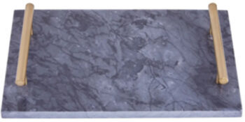 Edles Tablett „Mukko“ aus schwarzem Marmor, 30 x 20 cm