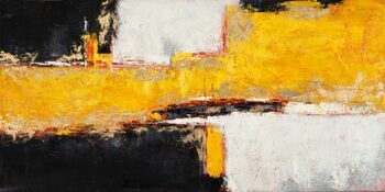 Hand painted "Black & Yellow" 70 x 140 cm