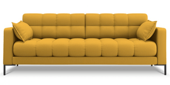 3 seater design sofa "Mamaia textured fabric" mustard yellow