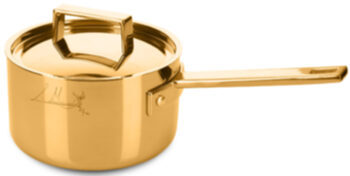 Goldfarbene Kasserolle ATTIVA inkl. Deckel, Ø 14 cm - Personalisierbar