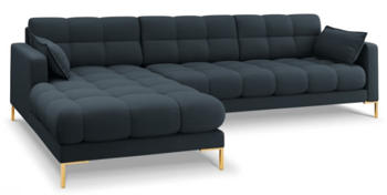 Design corner sofa "Mamaia textured fabric" Blue