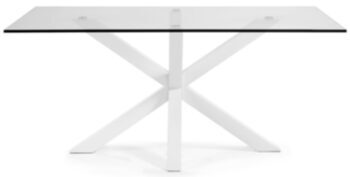 Rectangular Glass Table Eliah - White