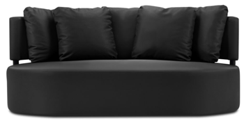 3-Sitzer Outdoor Sofa „Barts“ 190 x 102 cm - Schwarz