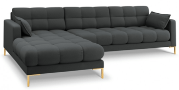 Design corner sofa "Mamaia textured fabric" dark gray