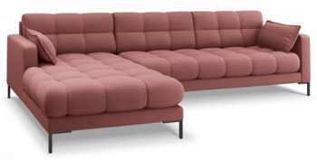 Design corner sofa "Mamaia textured fabric" Pink