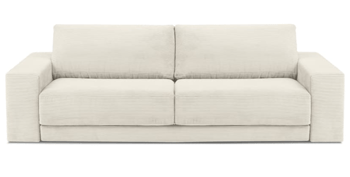 4-Sitzer Designsofa „Donatella" mit Schlaffunktion und Cordbezug - Beige