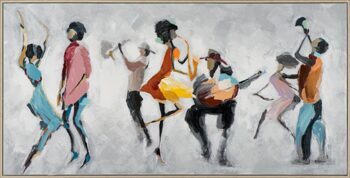 Hand-painted art print "Dance" 72.5 x 142.5 cm