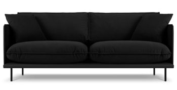 3 seater design sofa "Auguste" with velvet cover - Black