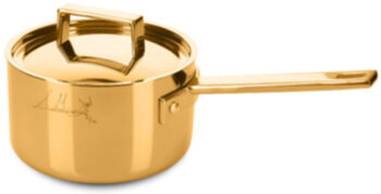 Goldfarbene Kasserolle ATTIVA inkl. Deckel, Ø 16 cm - Personalisierbar