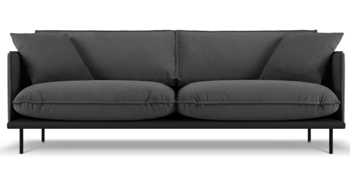 4 seater design sofa "Auguste" with velvet cover - dark gray
