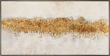 Hand painted "Golden horizon" 72,5 x 142,5 cm