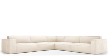 5-seater design corner sofa "Gaby" corduroy cover