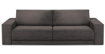 4-Sitzer Designsofa „Donatella" mit Schlaffunktion und Cordbezug - Braun