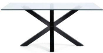 Rectangular Glass Table Eliah - Black