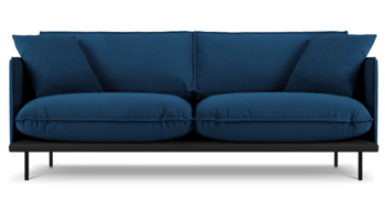 3 seater design sofa "Auguste" with velvet cover - royal blue