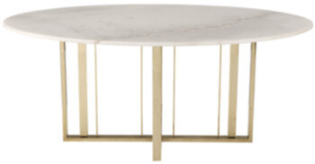 Table de salle à manger en marbre "Fenty" 180 x 100 cm - laiton
