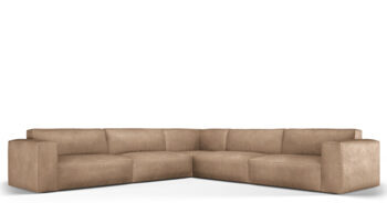 Large genuine leather 5-seater design corner sofa "Gaby"