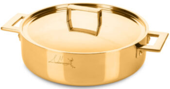 Goldfarbene Bratpfanne ATTIVA inkl. Deckel, Ø 24 cm - Personalisierbar