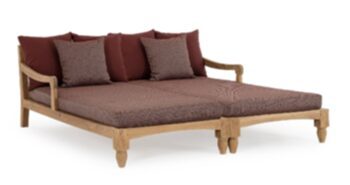 Grosses In-/Outdoor Daybed „Bali“ aus Teakholz, Wine